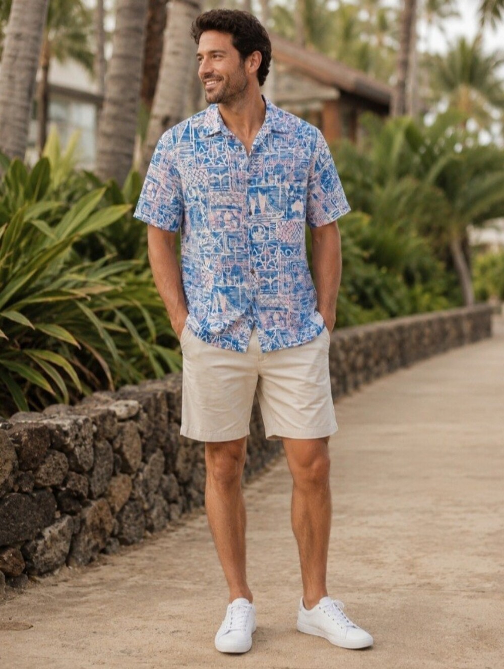 Kahala Men's Hawaiian Tropical Tiki Short Sleeve Button Down Shirt Size XL